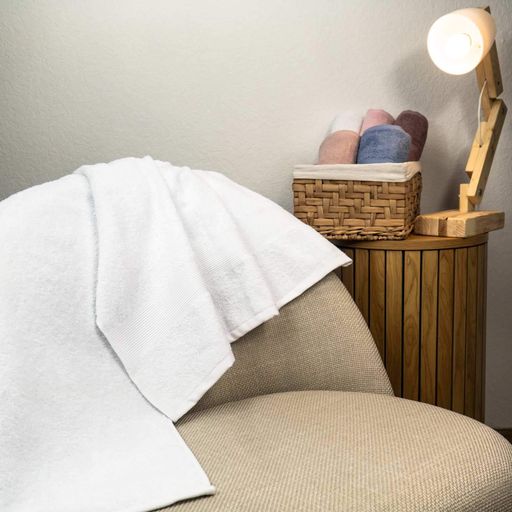 Банний махровий рушник з бордюром GM Textile 70х140см 400г/м2 (Білий) (1382490)