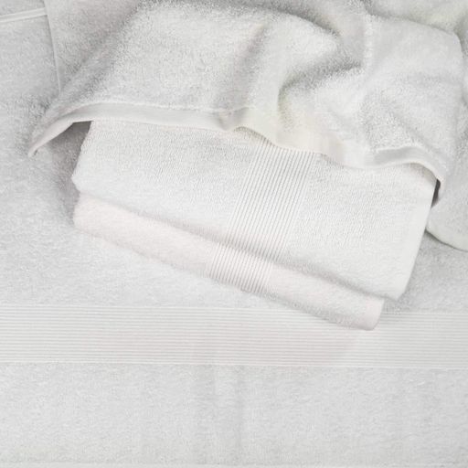 Банний махровий рушник з бордюром GM Textile 70х140см 400г/м2 (Білий) (1382490)
