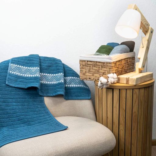Махровое банное полотенце Зипп GM Textile 70х140см 500г/м2 (Синий) (1382493)