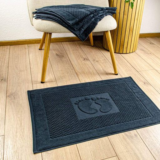 Махровое полотенце жаккардовое для ног GM Textile 50х70см 600г/м2 (Черный) (1382494)