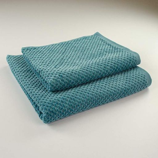 Набор махровых полотенец однотонных 2шт 50x90см, 70x140см Damask Премиум качества Жаккардовое с велюром 550г/м2 (Изумрудный) GM Textile (1382507)