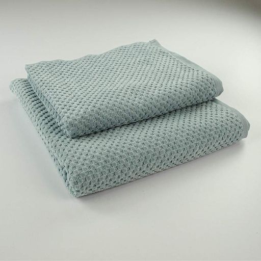 Набор махровых полотенец однотонных 2шт 50x90см, 70x140см Damask Премиум качества Жаккардовое с велюром 550г/м2 (Мятный) GM Textile (1382508)