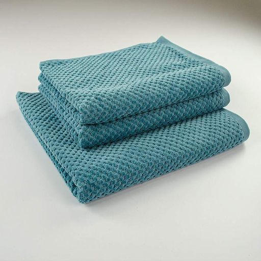 Набор махровых однотонных полотенец 3шт 50x90см, 50x90см, 70x140см Damask Премиум качества Жаккардовое с велюром 550г/м2 (Изумрудный) GM Textile (1382517)