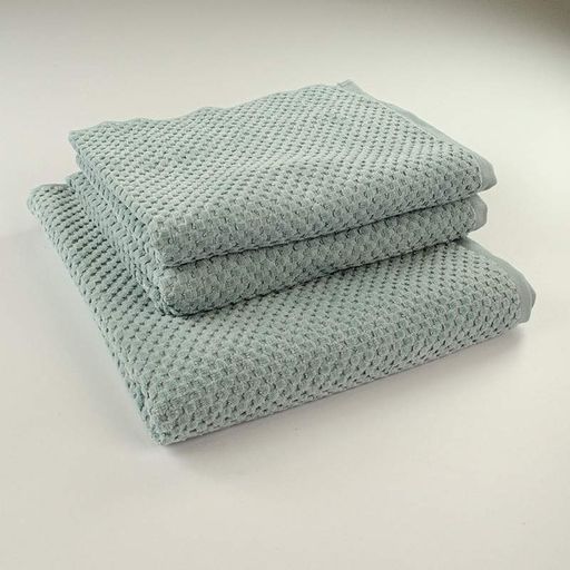 Набор махровых однотонных полотенец 3шт 50x90см, 50x90см, 70x140см Damask Премиум качества Жаккардовое с велюром 550г/м2 (Мятный) GM Textile (1382518)