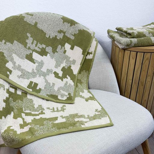Банное махровое полотенце Пиксель Военный 70х140см 450г/м2 (Хаки) GM Textile (1382529)