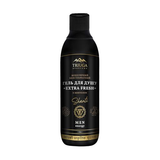Чоловічий міцелярний безсульфатний гель для душу Triuga Ayurveda Extra Fresh Men Energy з ментолом, 550 мл
