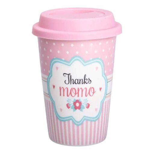 Склянка керамічна 420 (мл) з силіконовою кришкою Thanks momo (1426053)