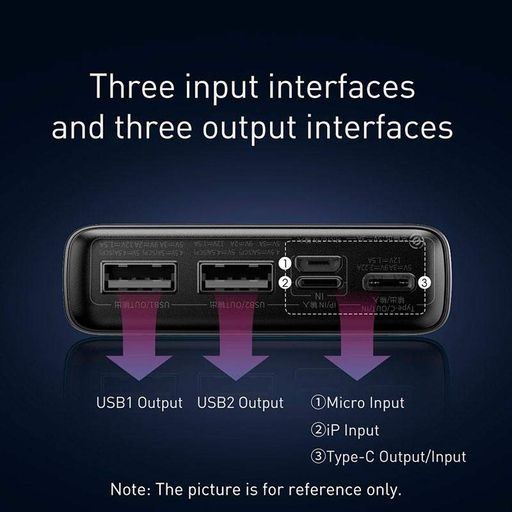 Повербанк BASEUS Adaman Metal с цифровым дисплеем, 20000mAh, черный (PPAD070101) | 2 USB/Type-C/Lightning, 22.5W/5A, PD/QC (1428181)