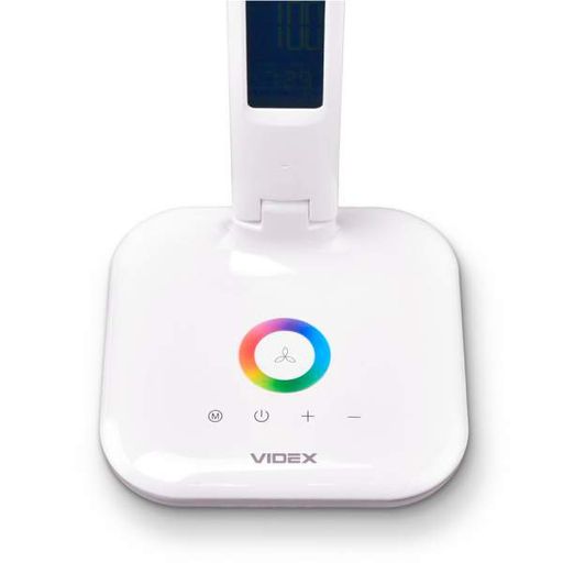 Настільна лампа світлодіодна з дисплеєм та RGB підсвічуванням корпусу LED VIDEX TF05W-RGB 7W 3000-5500K білий (1433592)
