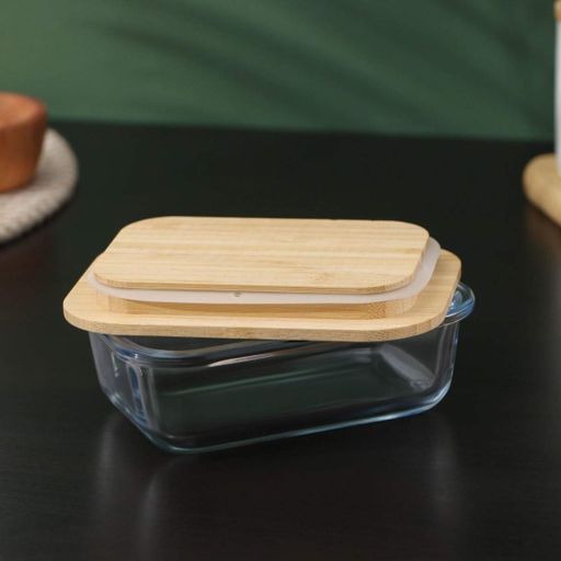 Масленка стеклянная BUTTER с бамбуковой крышкой (R32787-S) (1449953)