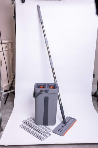 Комплект для уборки швабра плоская и ведро с отжимом Household Cleaning Products HP-35015-20 (1454983)