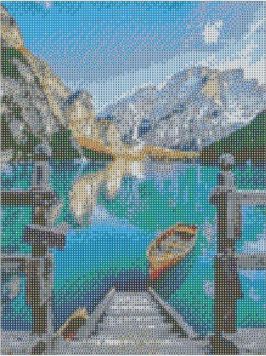 Алмазная мозаика Зеркальное озеро 30*40см Santi (954081) (1462252)
