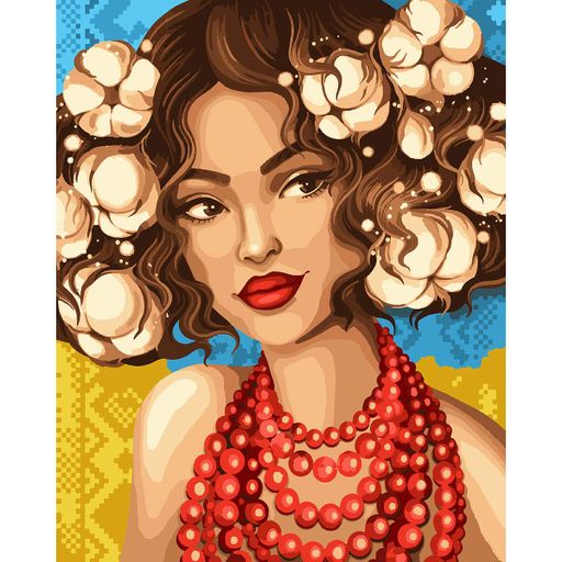 Картина по номерам патриотическая Украинка с хлопком 40*50 см ©pollypop92 Santi (954392) (1462653)