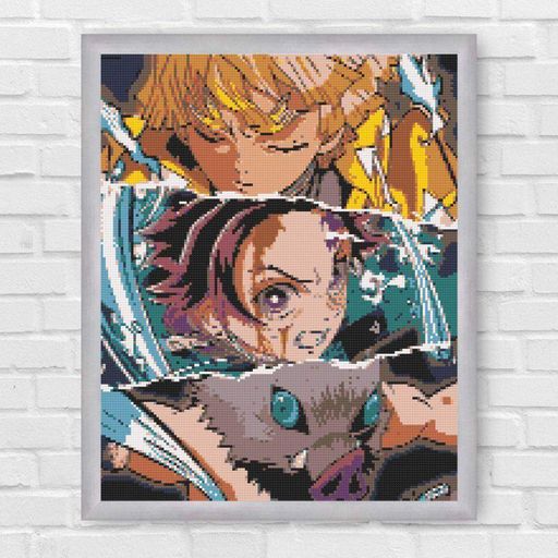Алмазна мозаїка аніме Клинок що розсікає демонів demon slayer 40x50 см Орігамі (OD3409) (1463834)