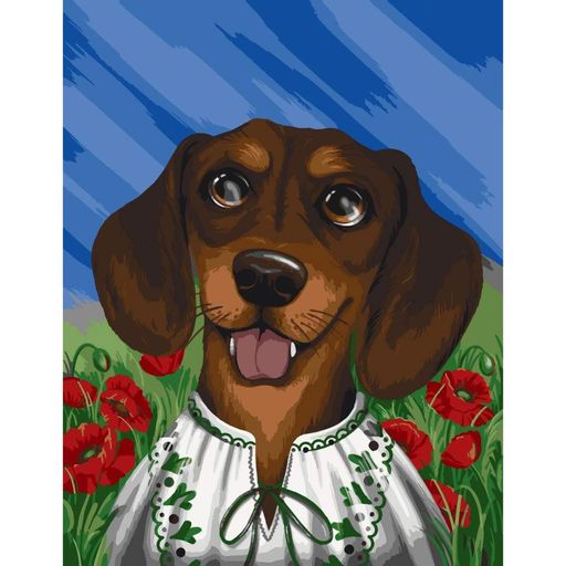 Картина за номерами Вухастий патріот 40х50 см by Polina Skurykhina pollypop92 Art Craft (11523-AC) (1464175)