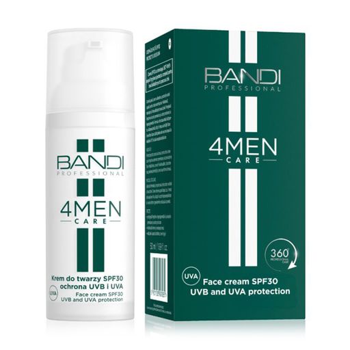 Чоловічий крем для обличчя Bandi Professional 4MEN Care Face Cream SPF 30 UVB And UVA Protection, 50 мл