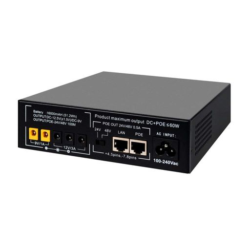 Джерело безперебійного живлення GreenVision GV-701-UPS-DC16-60W для роутерів, потужність 16–60Вт, акумулятор 16000mAh (1471237)