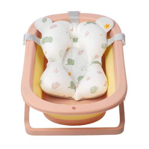 Набір Ванна складана Babyhood Комфорт Плюс з термометром, Рожева та гіркою Слоненя Babyhood BH-328PY E (1472168)
