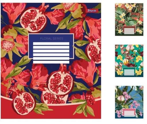 Тетради ученические 60 листов клетка 1В Floral series, зошит для записів 10 шт. в упаковке 766464 (1481853)