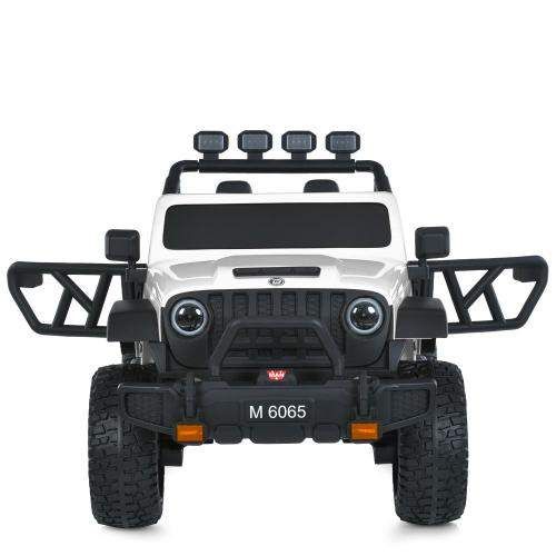 Детский электромобиль Bambi Racer Джип M 6065EBLR-1 белый, 24V, 2 мотора 200W, EVA колеса, кожаное сиденье (1481983)