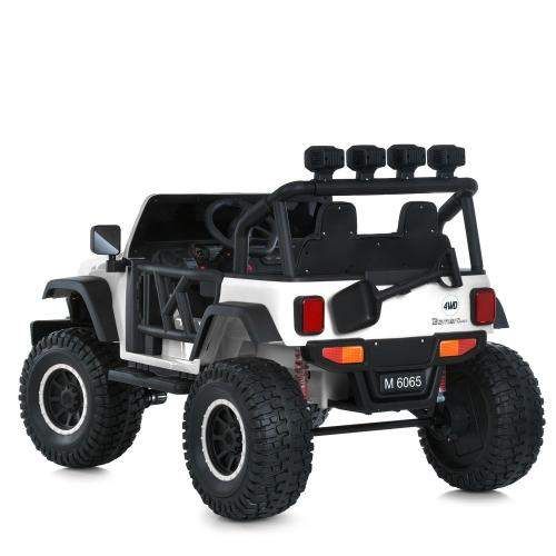 Детский электромобиль Bambi Racer Джип M 6065EBLR-1 белый, 24V, 2 мотора 200W, EVA колеса, кожаное сиденье (1481983)