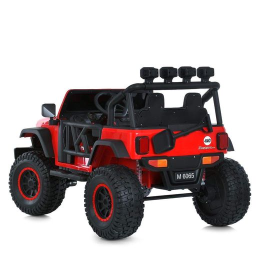 Дитячий електромобіль Bambi Racer Джип M 6065EBLR-3 червоний, 24V7Ah, 2 мотори по 200W, EVA колеса, шкіряне сидіння (1481990)