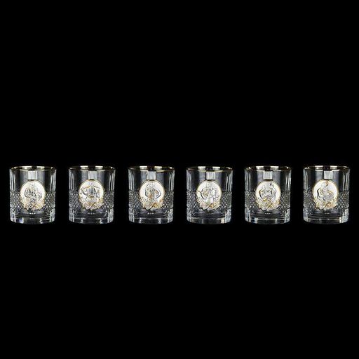 Набір для віскі "Козаки" Boss Crystal,  6 келихів, золото, срібло, кришталь (1482075)