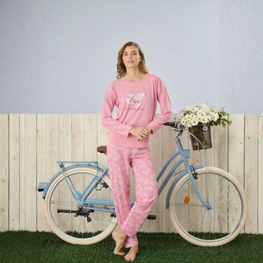 Пижама (кофта+штаны) женская теплая Трикотаж 5XL розовый Tropik PIJAMONI PJ7330-3 (1483025)