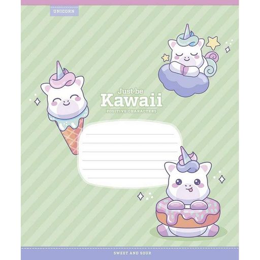 Зошит учнівський "Just be Kawaii" 012-3408K-5 в клітинку, 12 аркушів (1485570)