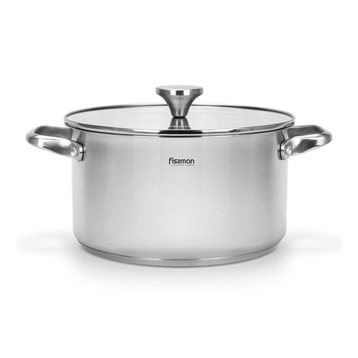 Каструля Fissman MASTER CHEF 24x13 см / 5,4 л зі скляною кришкою нержавіюча сталь (15097) (1486937)
