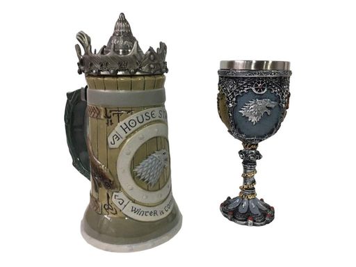 Подарунковий набір Кухоль Game Of Thrones House Stark Гра Престолів Дім Старків і Келих Winter Is Coming (код: SKU-1380389699) (1489352)