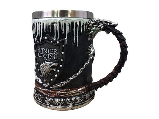 Кухоль Чашка  Гра Престолів Зима Близко Winter is Coming Stark Game Of Thrones 3D Неіржавка сталь (код: SKU-1501239087) (1489823)
