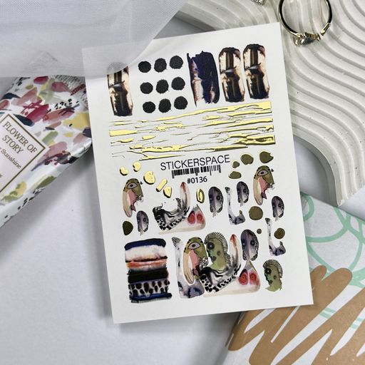 Наклейки для дизайна ногтей StickersSpace Sliders Foil Combi (0136)