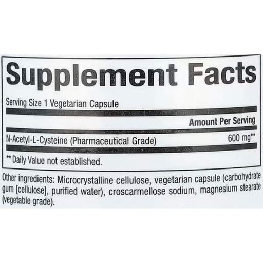 Ацетилцистеїн Natural Factors NAC, N-Acetyl-L-Cysteine 600 mg 60 Veg Caps (1490107)