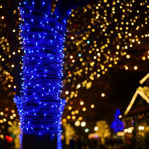Гирлянда Нить уличная 300 LED 30 м от сети белая нить, синий Garlando CF300L30MWBL (1490126)
