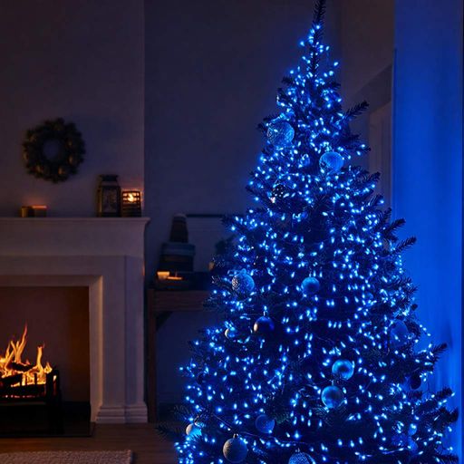 Гирлянда Нить уличная 300 LED 30 м от сети белая нить, синий Garlando CF300L30MWBL (1490126)