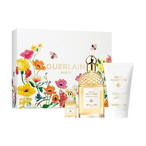 Уцінка! Парфумований набір жіночий Guerlain Aqua Allegoria Forte Mandarine Basilic (парфумована вода, 75 мл + лосьйон, 75 мл + парфумована вода, 7.5 мл)