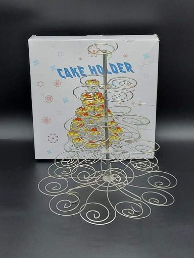 Стойка фуршетная для кексов маффинов металлическая Подставка для капкейков стенд этажерка Спираль H 40 cm (1502571)