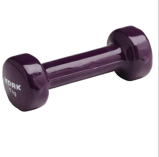 Гантели для фитнеса виниловые круглые York Fitness 2х1кг фиолетовый (1503701)