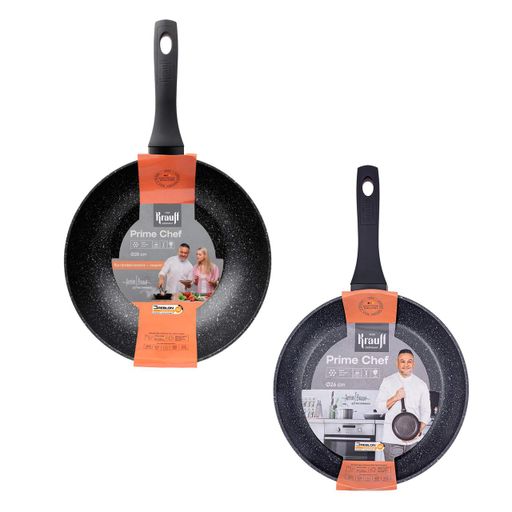 Набор сковород 26 см и WOK 28 см Prime Chef Krauff + ПОДАРКИ: Набор кухонных досок Picasso 3 шт. (1508607)