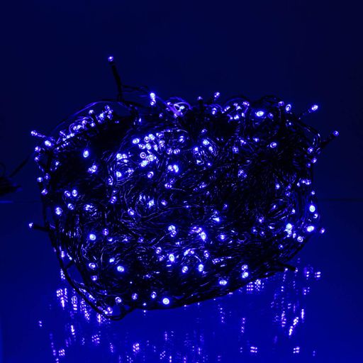 Гірлянда Нитка вулична 1000 LED 100 м чорна, синій (1509070)