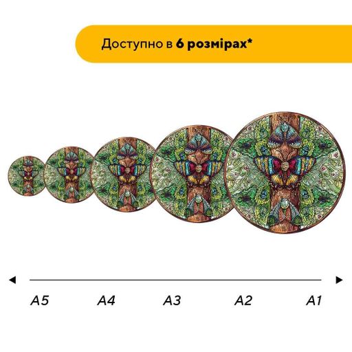 Пазл дерев'яний Природа Дерева, А5, Дерев'яна коробка 35 елементів (1511048)