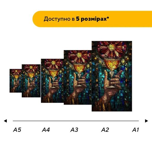 Дерев'яний фігурний пазл Келих, А2, Дерев'яна коробка 300+ елементів (1518724)