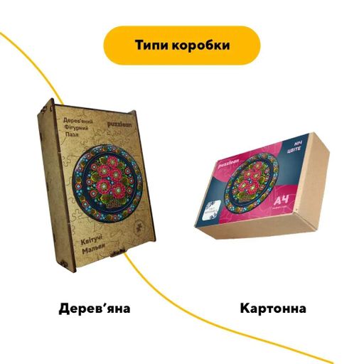 Дерев'яний фігурний пазл Петриківський Розпис Квітучі Мальви Катерини Каракуці, А3, Дерев'яна коробка 200 елементів (1518924)
