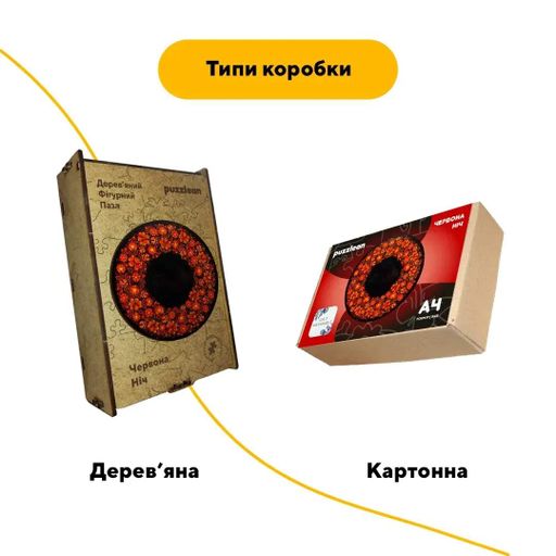 Дерев'яний фігурний пазл Петриківський Розпис Червона Ніч Катерини Каракуці, А3, Дерев'яна коробка 200 елементів (1519063)