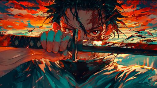 Дерев'яний фігурний пазл Танджіро Камадо (Kimetsu no Yaiba), А3, Картонна коробка 200 елементів (1519526)