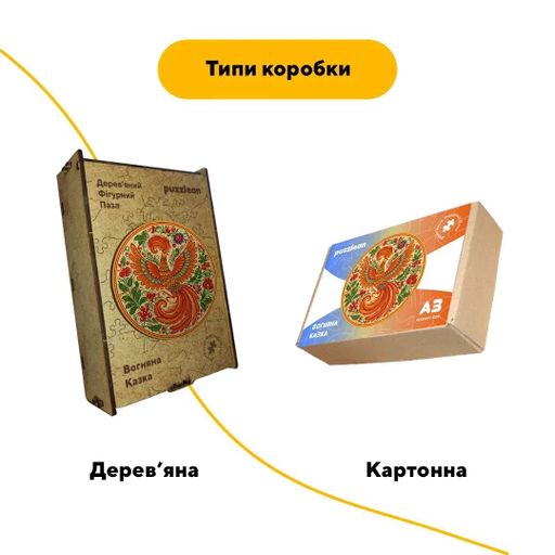 Дерев'яний фігурний пазл Декоративний Розпис Жар-птиця, А3, Картонна коробка 200 елементів (1519577)