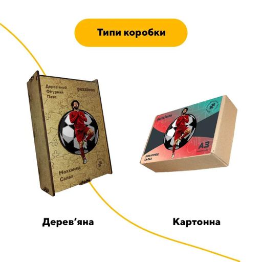 Дерев'яний фігурний пазл Мохаммед Салах, А2, Картонна коробка 300+ елементів (1519781)