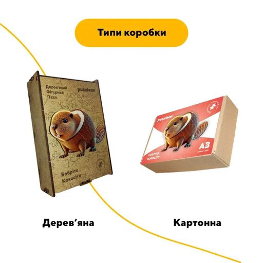Дерев'яний фігурний пазл Бобріто Кокосіто, А5, Картонна коробка 35 елементів (1519785)