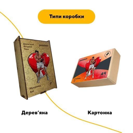 Дерев'яний фігурний пазл Мухаммед Алі, А3, Дерев'яна коробка 200 елементів (1520014)